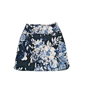 SC & Co Skort Skirted Shorts Womens Size S Blue Floral‎ Tummy Control Stretch